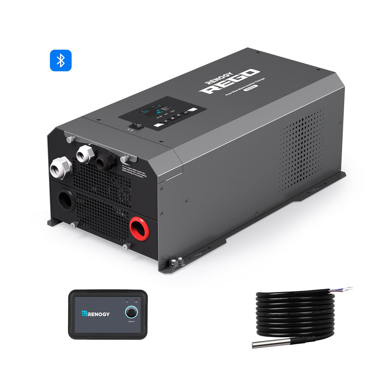 Renogy | REGO 12V 3000W Pure Sine Wave Inverter Charger w/ LCD Display | RIV1230RCL-1SS-US