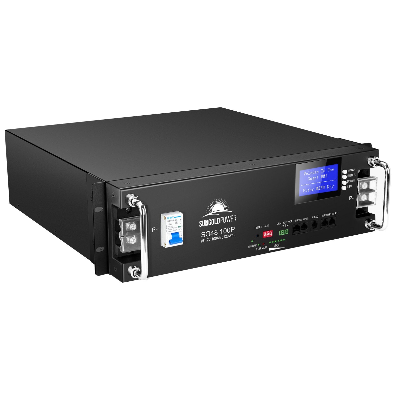 SunGoldPower 48V 100AH Server Rack LiFePO4 Lithium Battery SG48100P UL1973 UL9540A