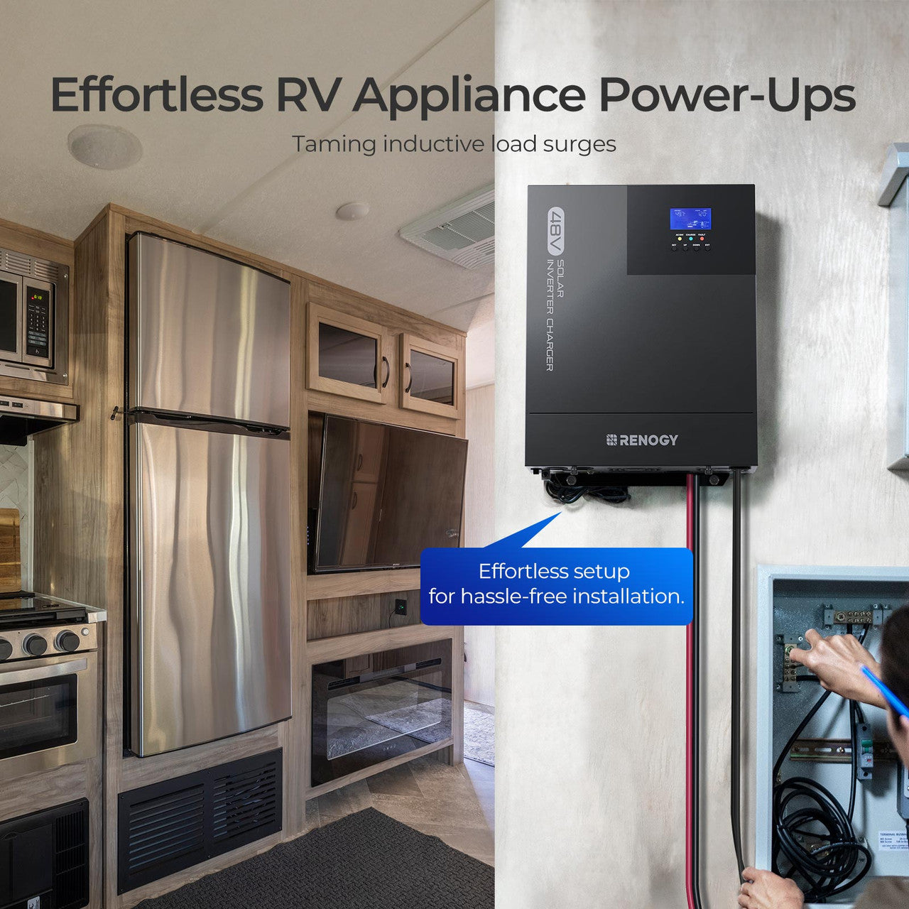 Renogy | 48V 3500W Pure Sine Wave Solar Inverter Charger | RIV4835PCS-1SS-US