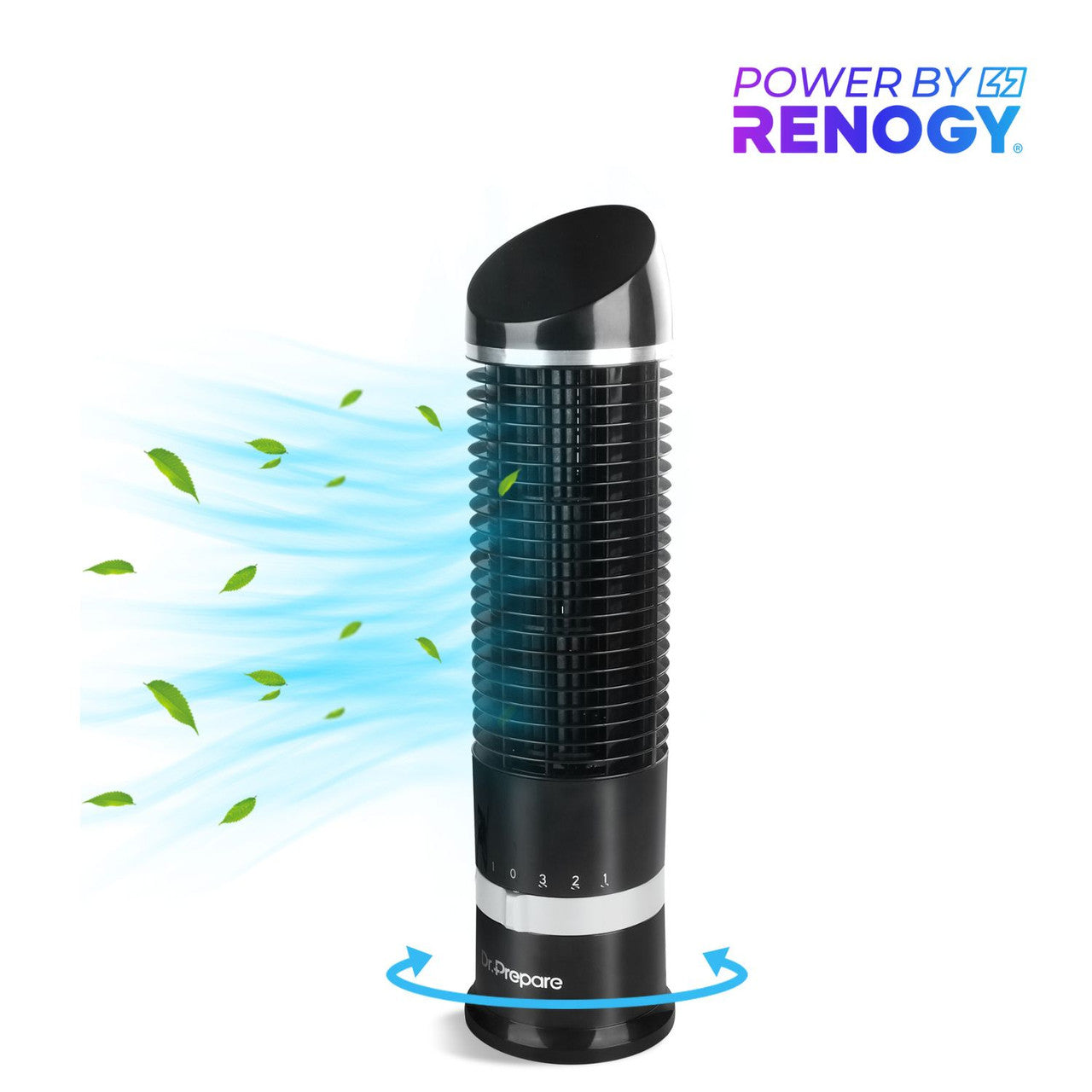 Renogy | DR.PREPARE 16in Oscillating Tower Fan | DDF-0BKDF3-US