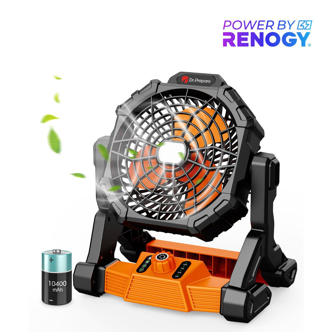 Renogy | Dr.Prepare X25 Portable Camping Fan with LED Light | DCF-1BK25-US