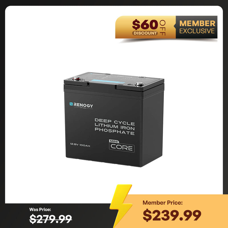 Renogy | Core Mini - 12.8V 100Ah Lithium Iron Phosphate Battery | RBT12100LFP-M-US