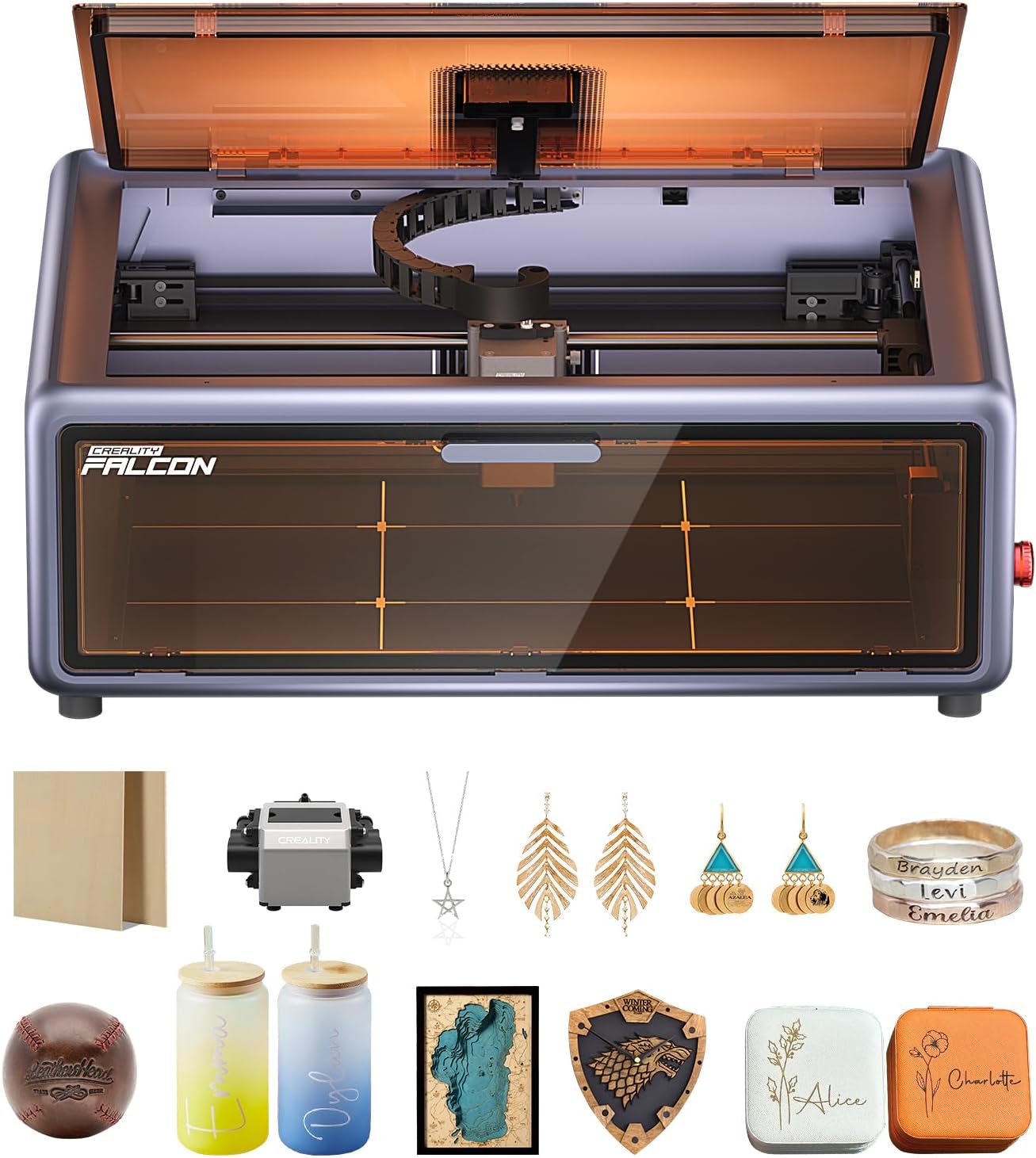 Creality Falcon A1 10W Laser Engraver, 80W Powerful Output, Fully Enclosed