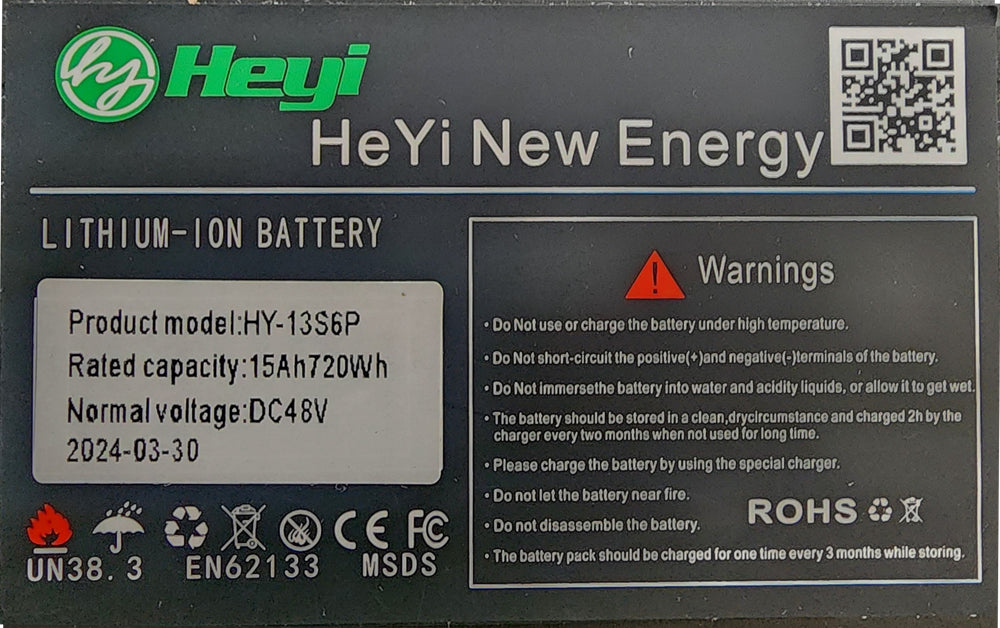 MotoTec 48v 15ah Folding Trike Lithium Battery