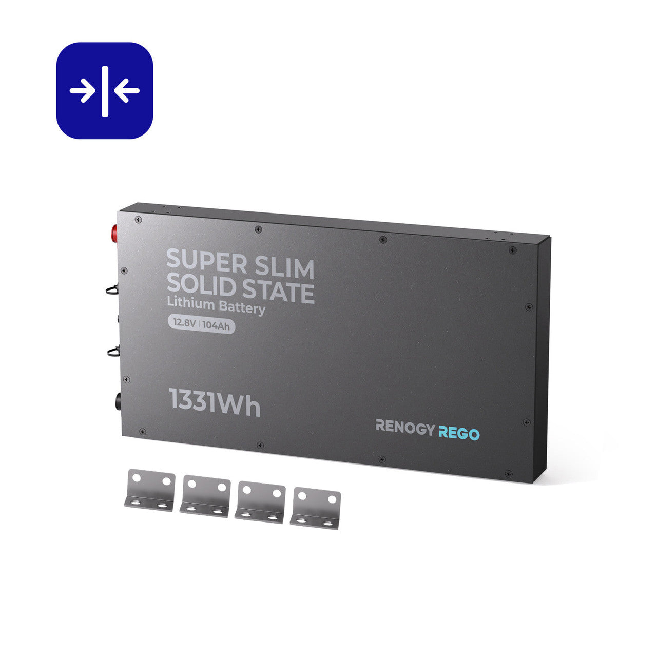 Renogy | REGO - 12V 104Ah Super Slim Solid State Lithium Iron Phosphate Battery | RBT12104LFP-SB-US