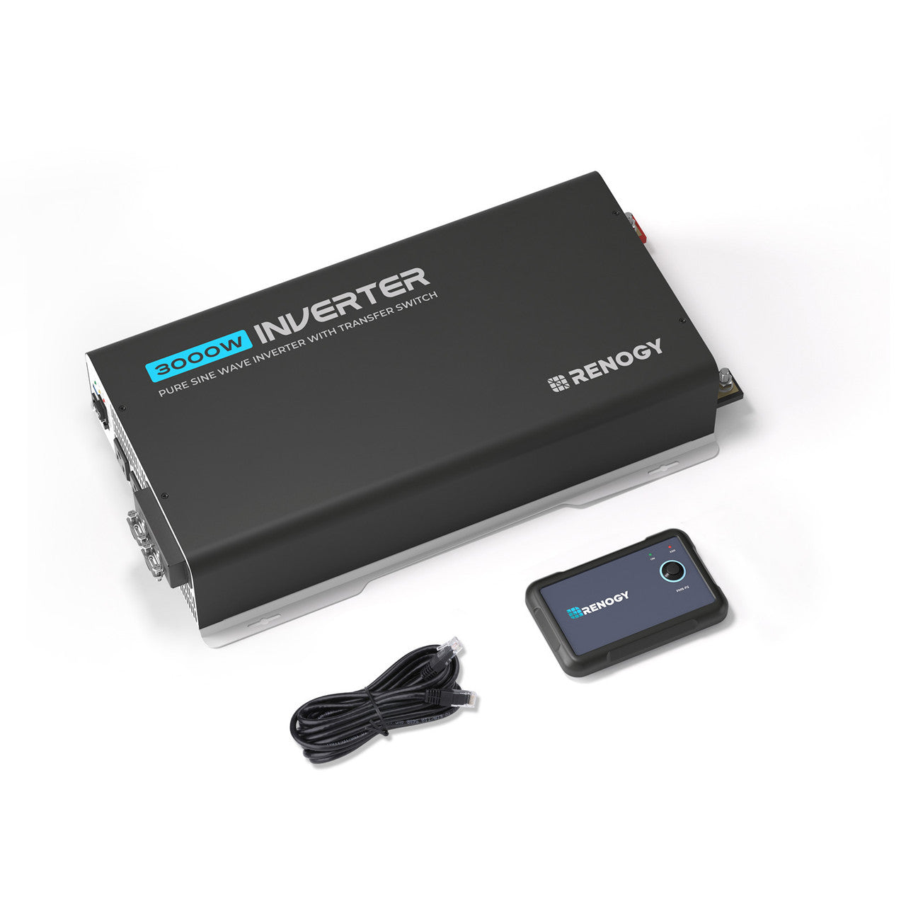 Renogy | PUH 12V 3000W/2000W/1000W Pure Sine Wave Inverter with UPS Transfer Switch and Built-in Bluetooth | RIV1230PU-126-US