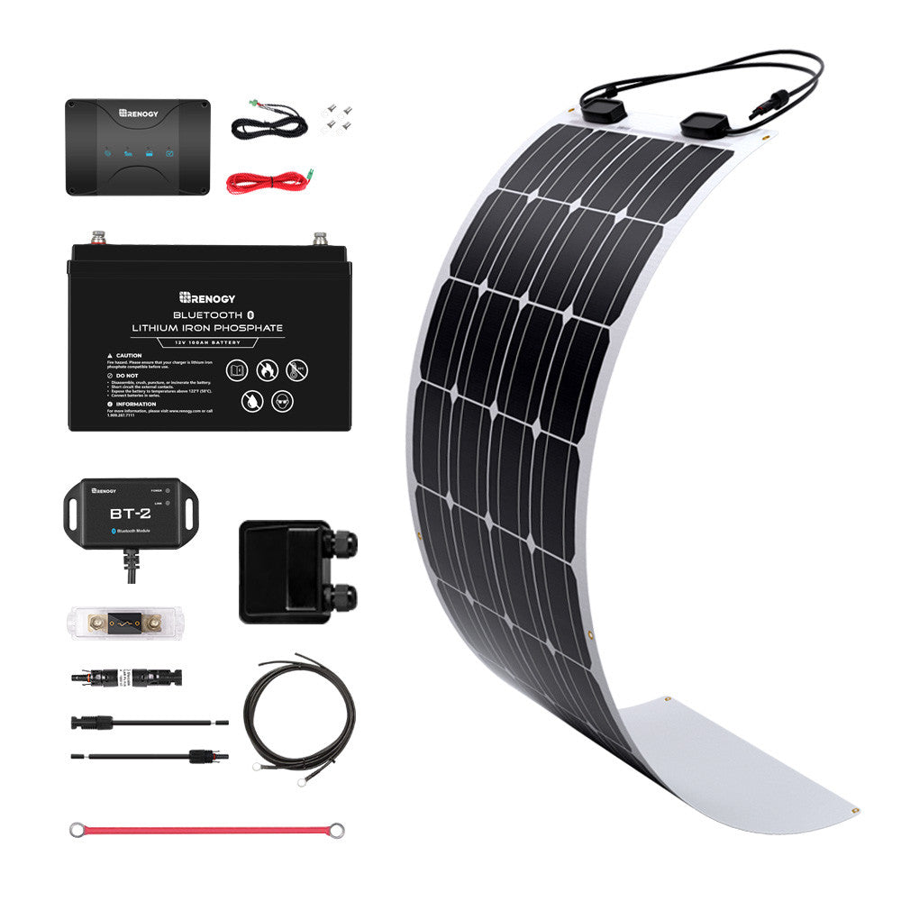 Renogy | Essential Kit 100W 12V Solar RV Kit | RKIT100RT-D30DB1