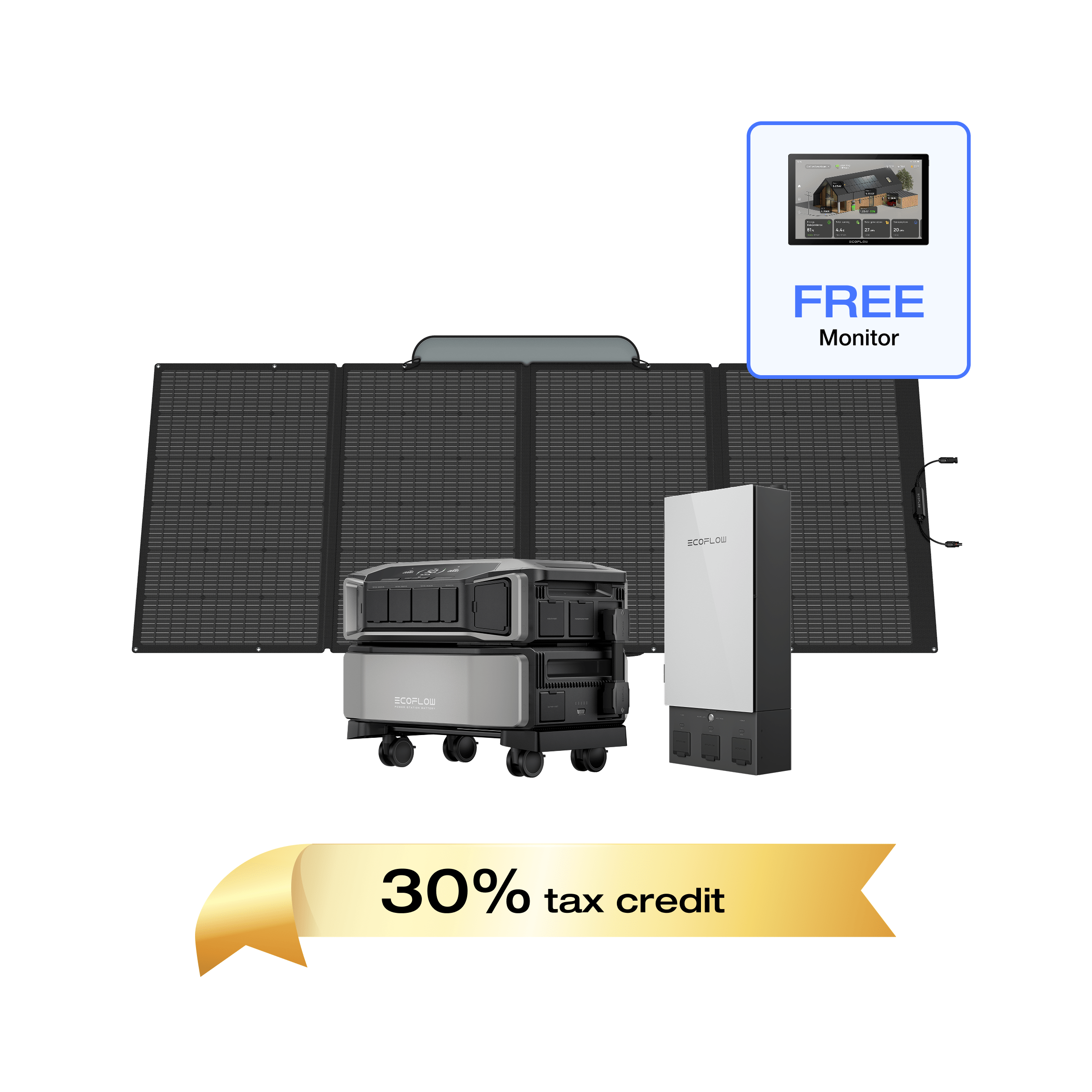 EcoFlow DELTA Pro Ultra + Smart Home Panel 2 + 400W Portable Solar Panel + Free Monitor (Web Exclusive)