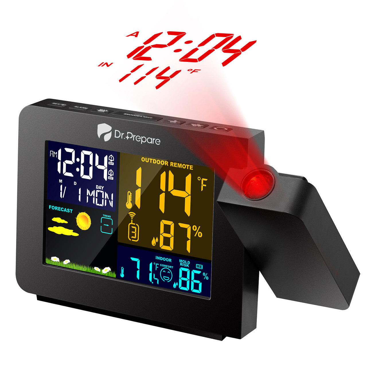 Renogy | Dr. Prepare Projection Alarm Clock 002 DPWS-OUT-002-US | DPWS-OUT-002-US