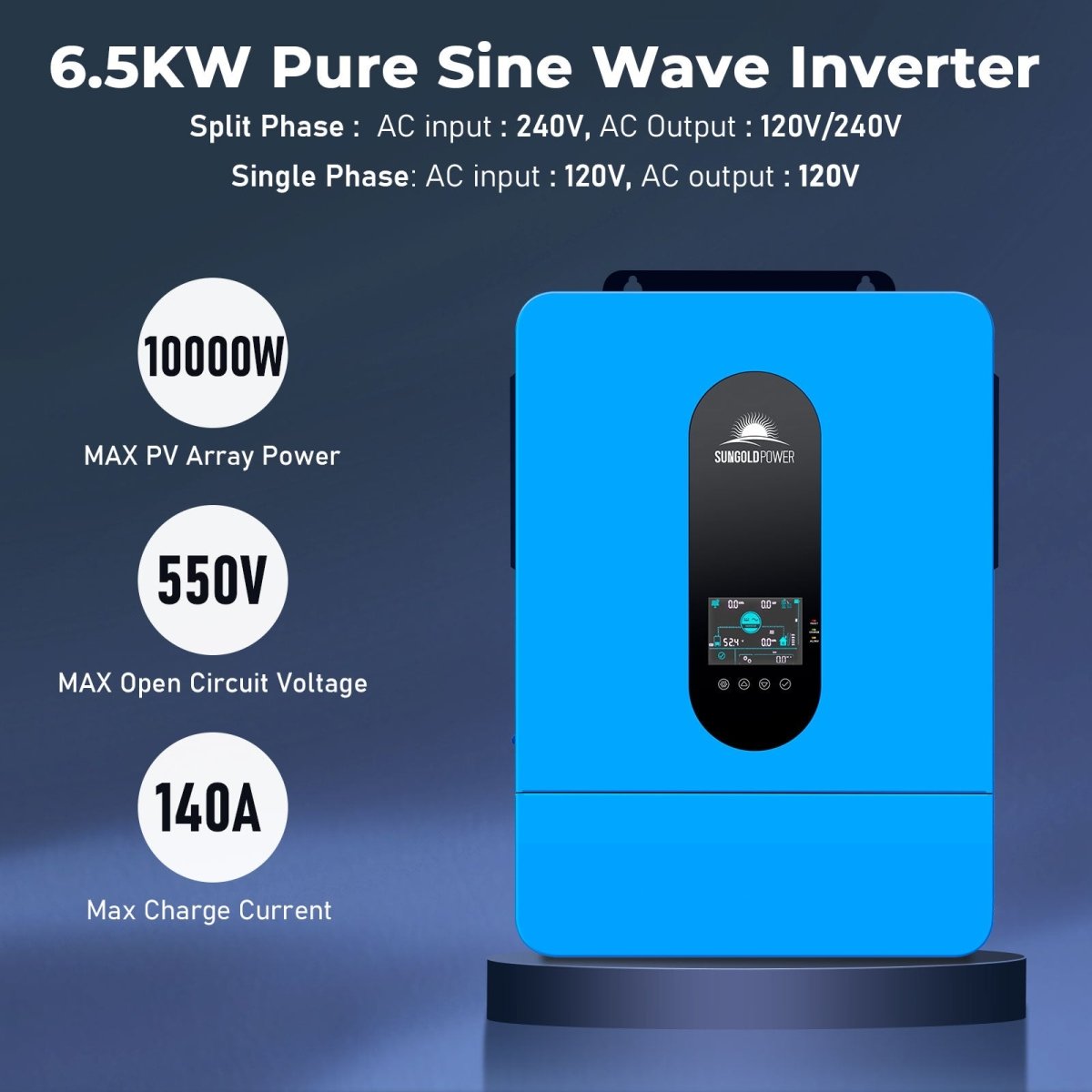 SunGoldPower Off Grid Solar Kit 13000W 48VDC 120V/240KWH LiV LifePo4 25.6thium Battery 22 X 450 Watts Solar Panels SGR-13K25E