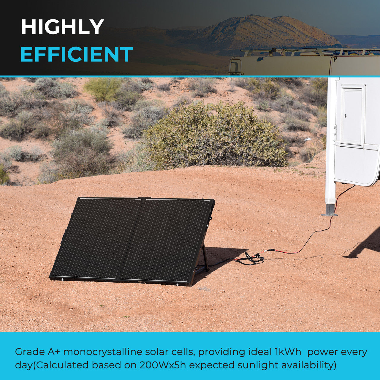 Renogy | Solar Suitcase 200W 12V Monocrystalline Portable Solar Panel with Voyager | RNG-KIT-STCS200D-VOY20-US