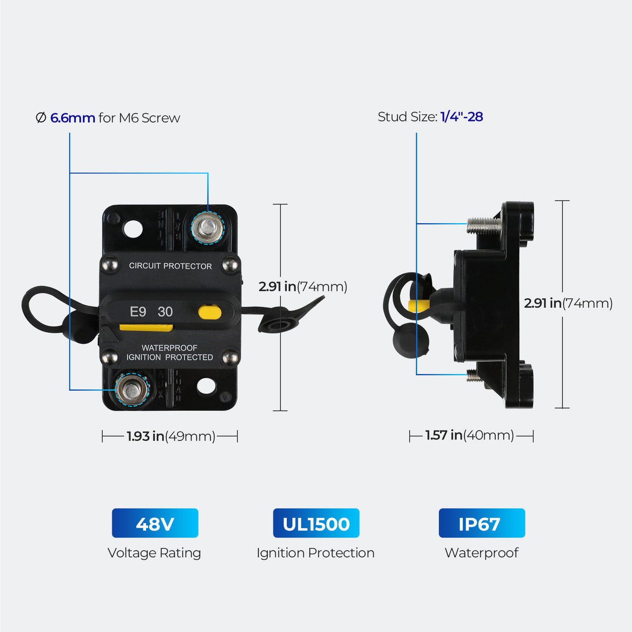 Renogy | Thermal Circuit Breaker | RPD30CB-US