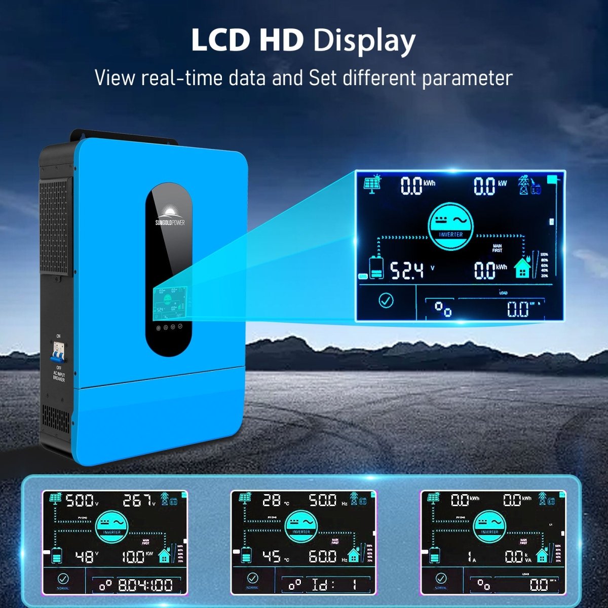 SunGoldPower 13000W 48V Solar Charge Inverter Split Phase + Wifi Monitor (2 Units Parallel)