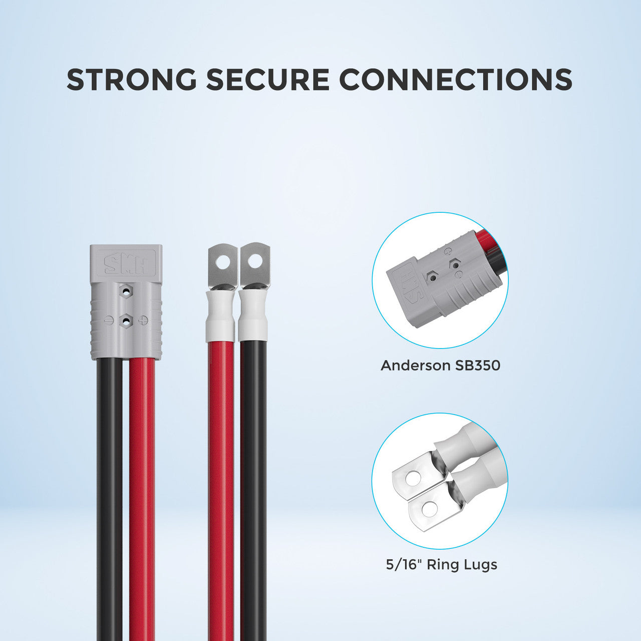 Renogy | 5FT 4/0AWG Anderson Adapter Cable Anderson SB350 - 5/16 in Lugs | RPC0540SR-35-US