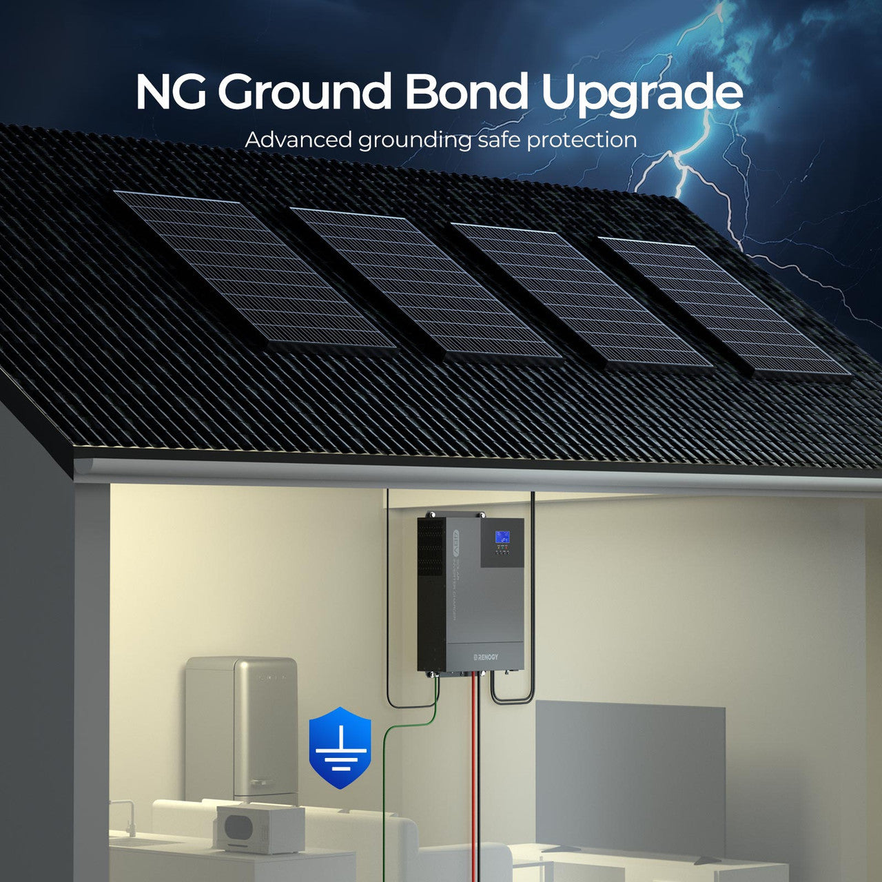 Renogy | 48V 3500W Pure Sine Wave Solar Inverter Charger | RIV4835PCS-1SS-US