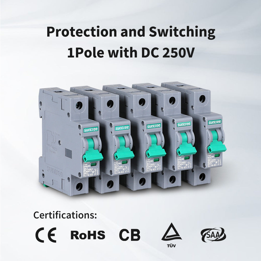 Renogy | 10A/16A/32A/50A/63A 1P DC Miniature Circuit Breaker | SUNDCCB10MN1P-US