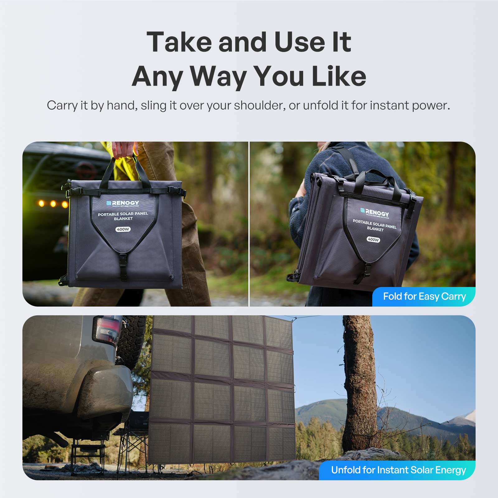 Renogy | Solar Blanket 400W 200W Portable Solar Panel | RSP400SB-US