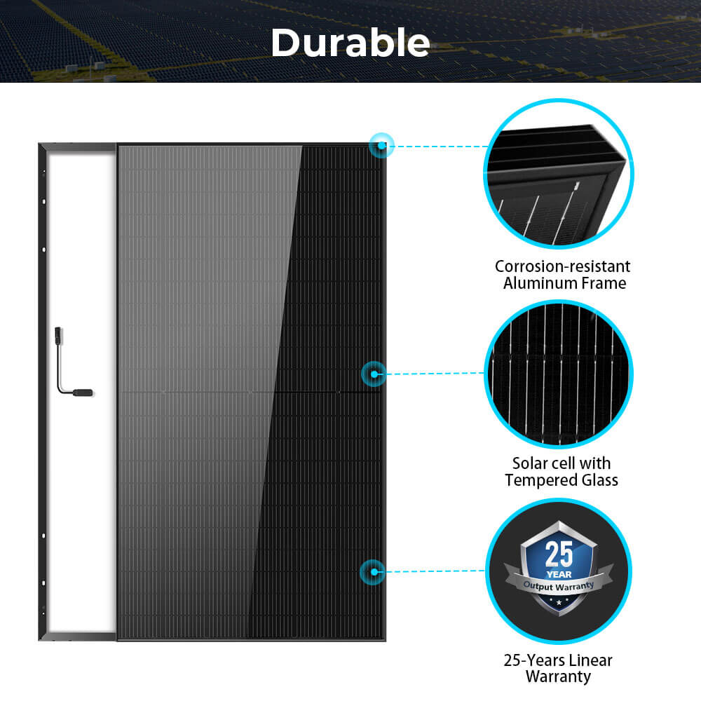 SunGoldPower 500W Mono Black PERC Solar Panel  UL61730 CEC Listed