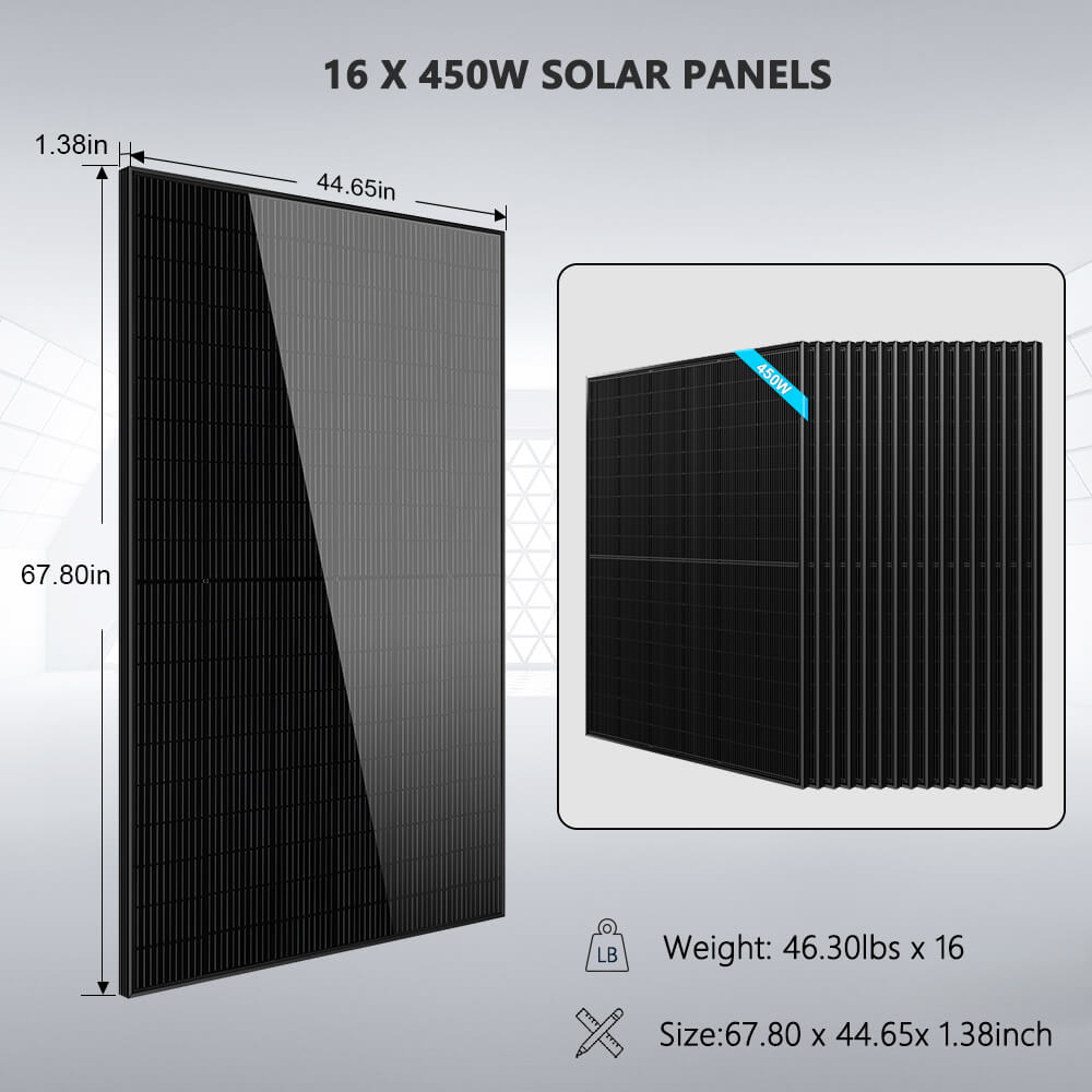 SunGoldPower Hybrid Solar Kit 11.4KW 48V Split Phase 20.48KWH/50.2KWH Lithium Battery 450 Watt Solar Panel SGH-11N2E/ SGH-11N5E