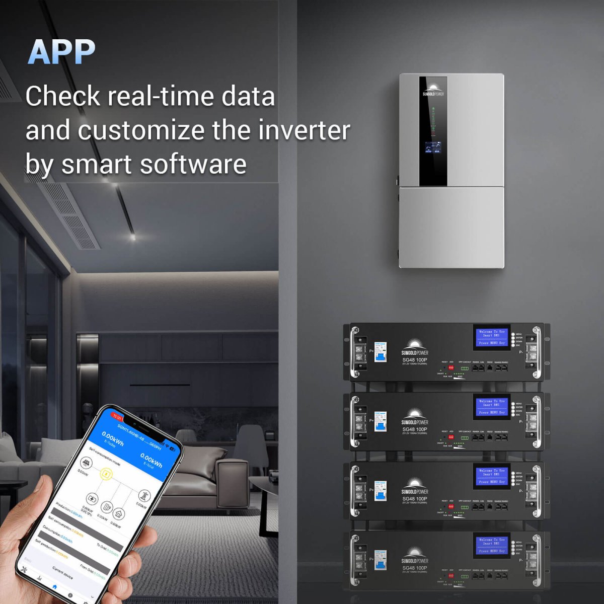 SunGoldPower 7.6KW Hybrid Inverter 48V Split Phase SGN7.6K1HB-48