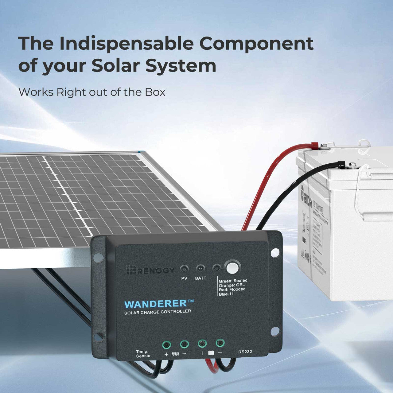 Renogy | Wanderer Li 30A PWM Charge Controller | RNG-CTRL-WND30-LI-US