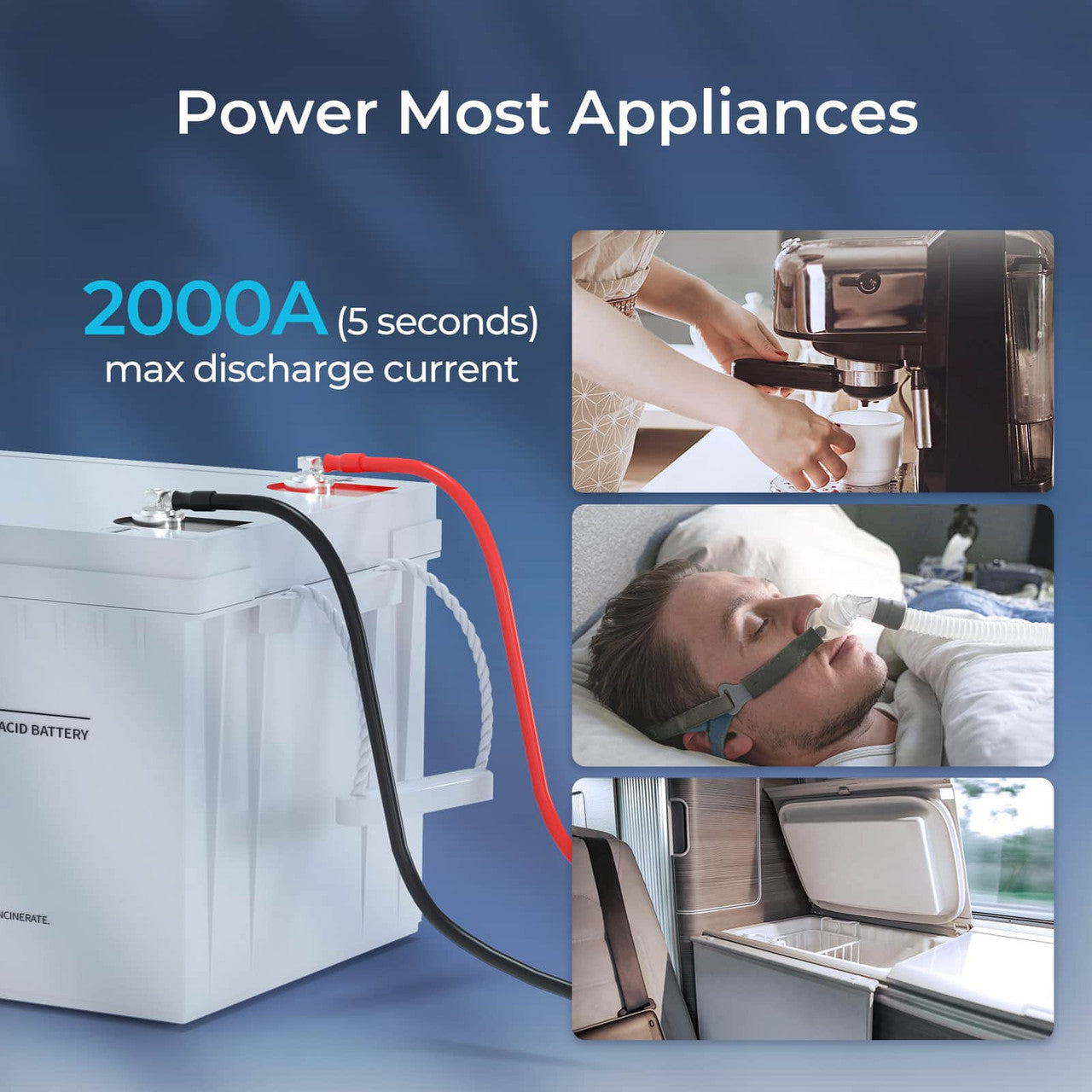 Renogy | Deep Cycle AGM Battery 12 Volt 100Ah/200Ah | RNG-BATT-AGM12-200-US