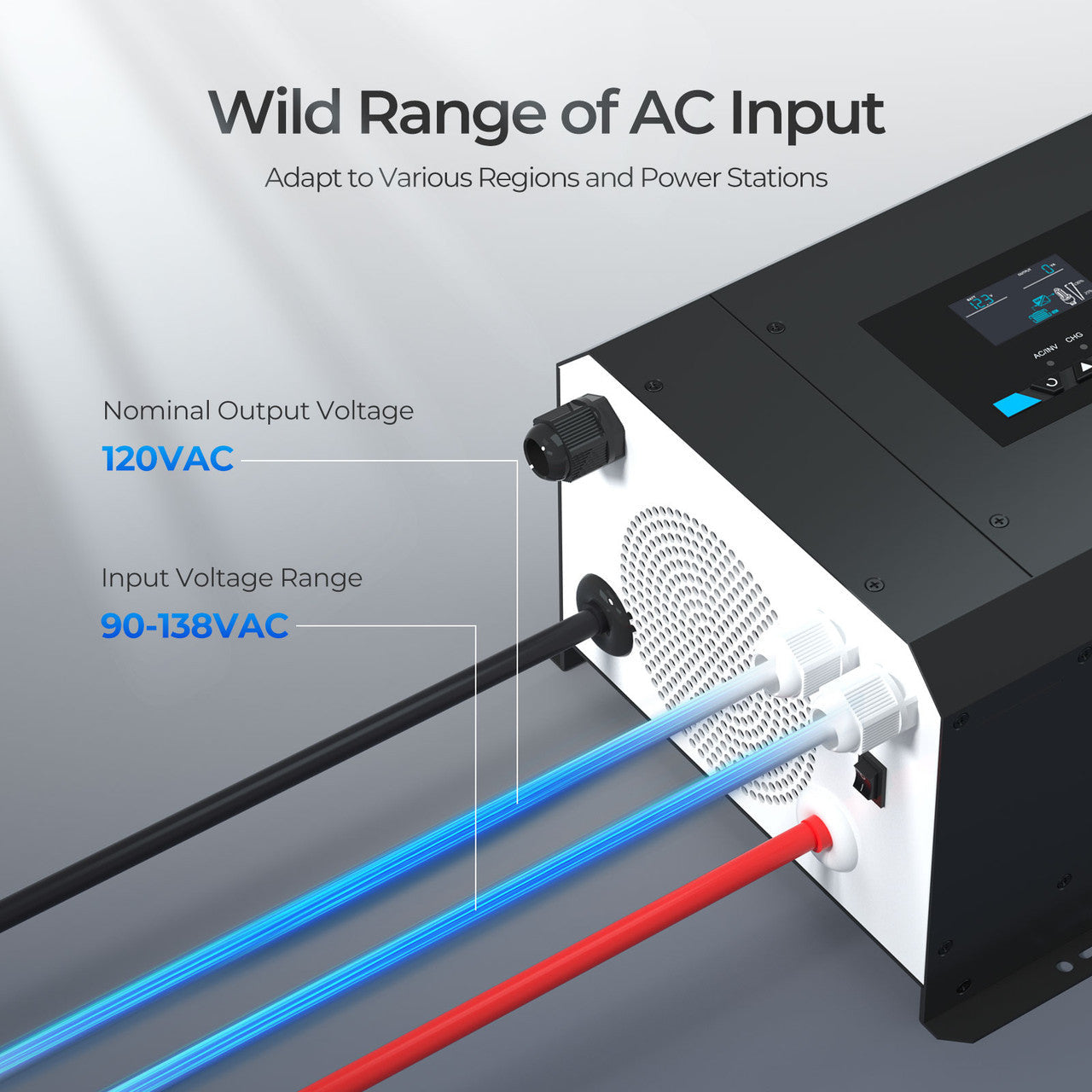 Renogy | 2000W 12V Pure Sine Wave Inverter Charger w/ LCD Display | R-INVT-PCL1-20111S-US