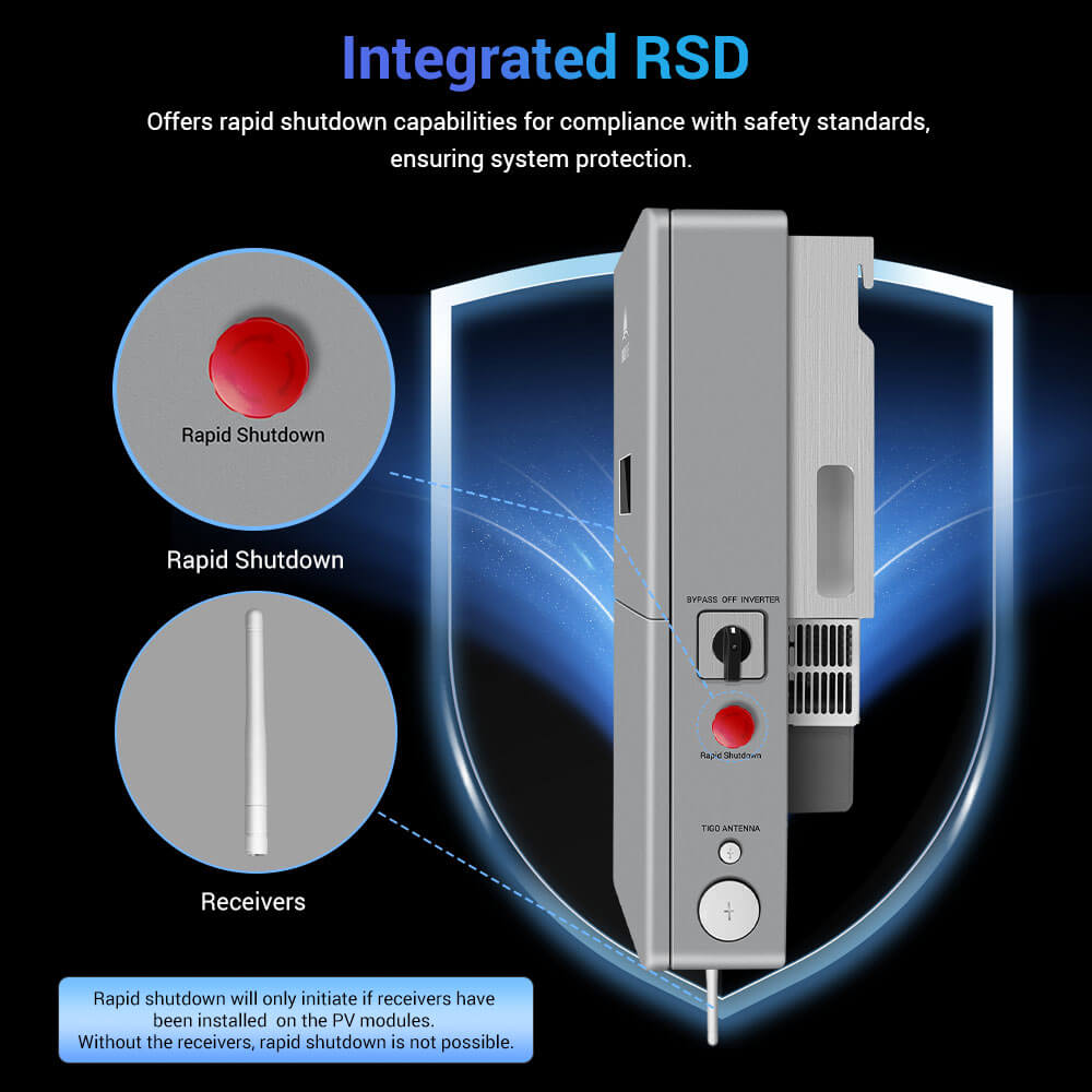 SunGoldPower High Voltage 11.4KW Hybrid Split Phase Inverter with APS Transmitter SG11.4KHB-HV