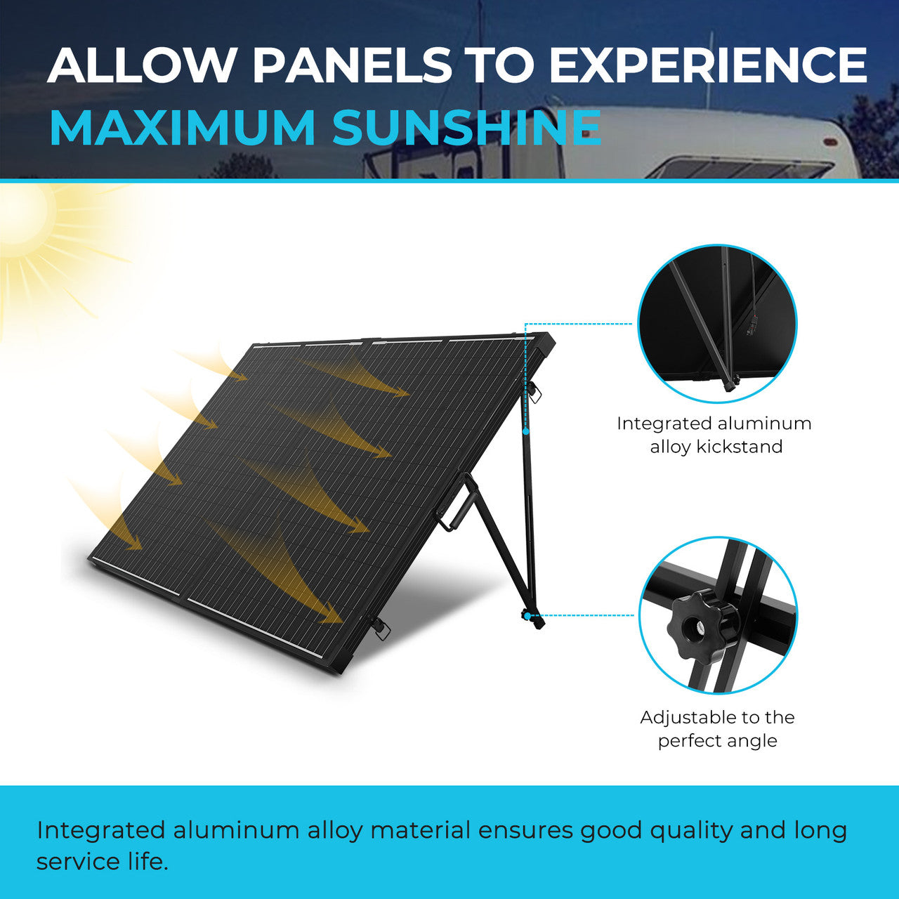 Renogy | Solar Suitcase 200W 12V Monocrystalline Portable Solar Panel with Voyager | RNG-KIT-STCS200D-VOY20-US