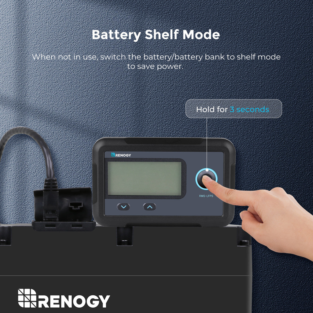 Renogy | Monitoring Screen for Smart Lithium Battery Series | RMS-LFPS-US