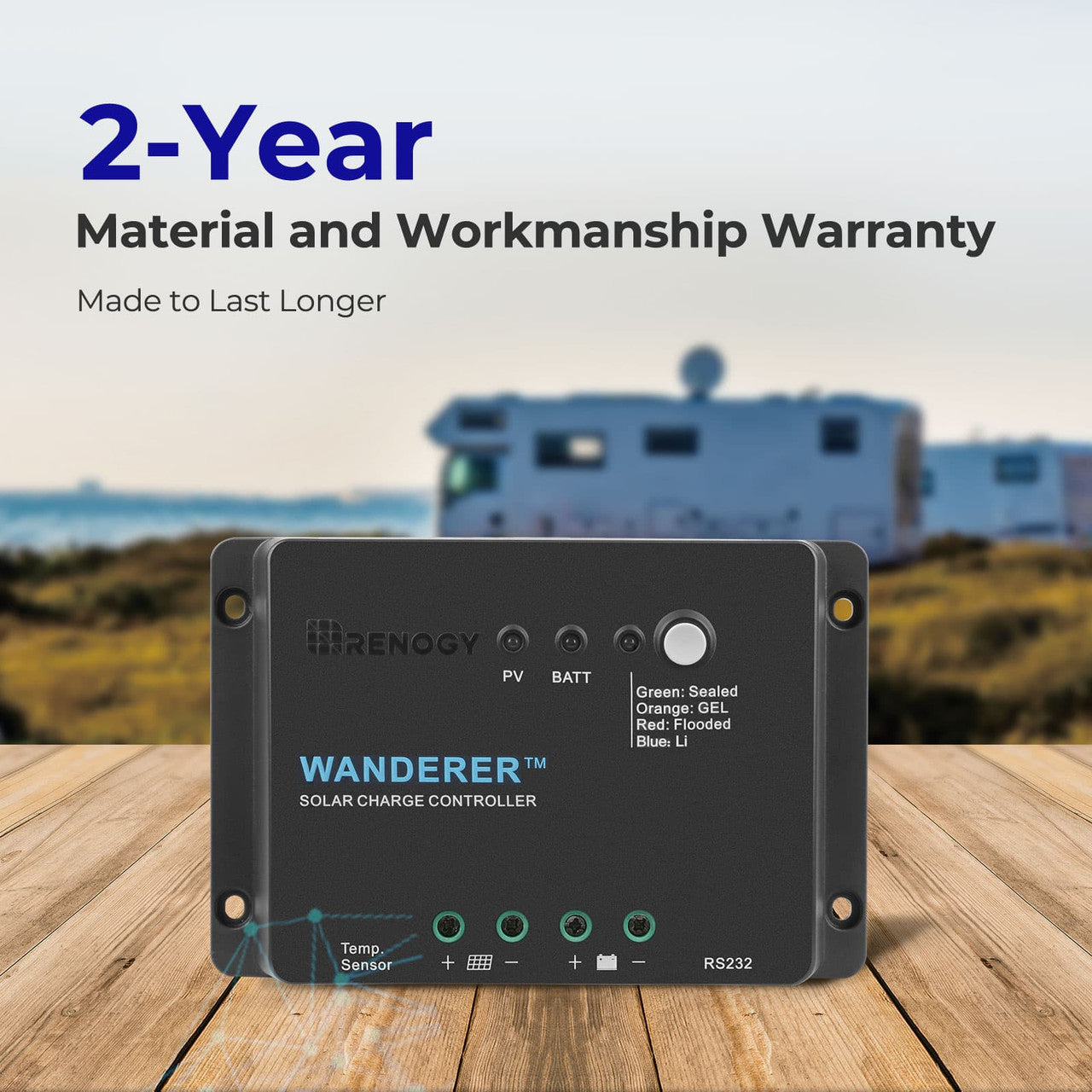 Renogy | Wanderer Li 30A PWM Charge Controller | RNG-CTRL-WND30-LI-US