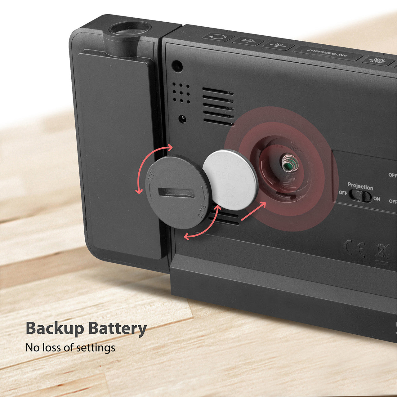 Renogy | Dr. Prepare Projection Alarm Clock 002 DPWS-OUT-002-US | DPWS-OUT-002-US