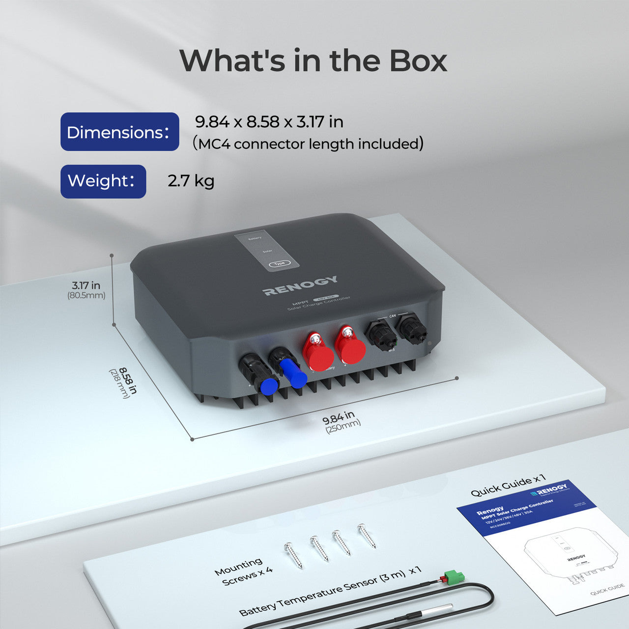 Renogy | REGO 12V/24V/36V/48V 30A MPPT Solar Charge Controller | RCC30REGO-US