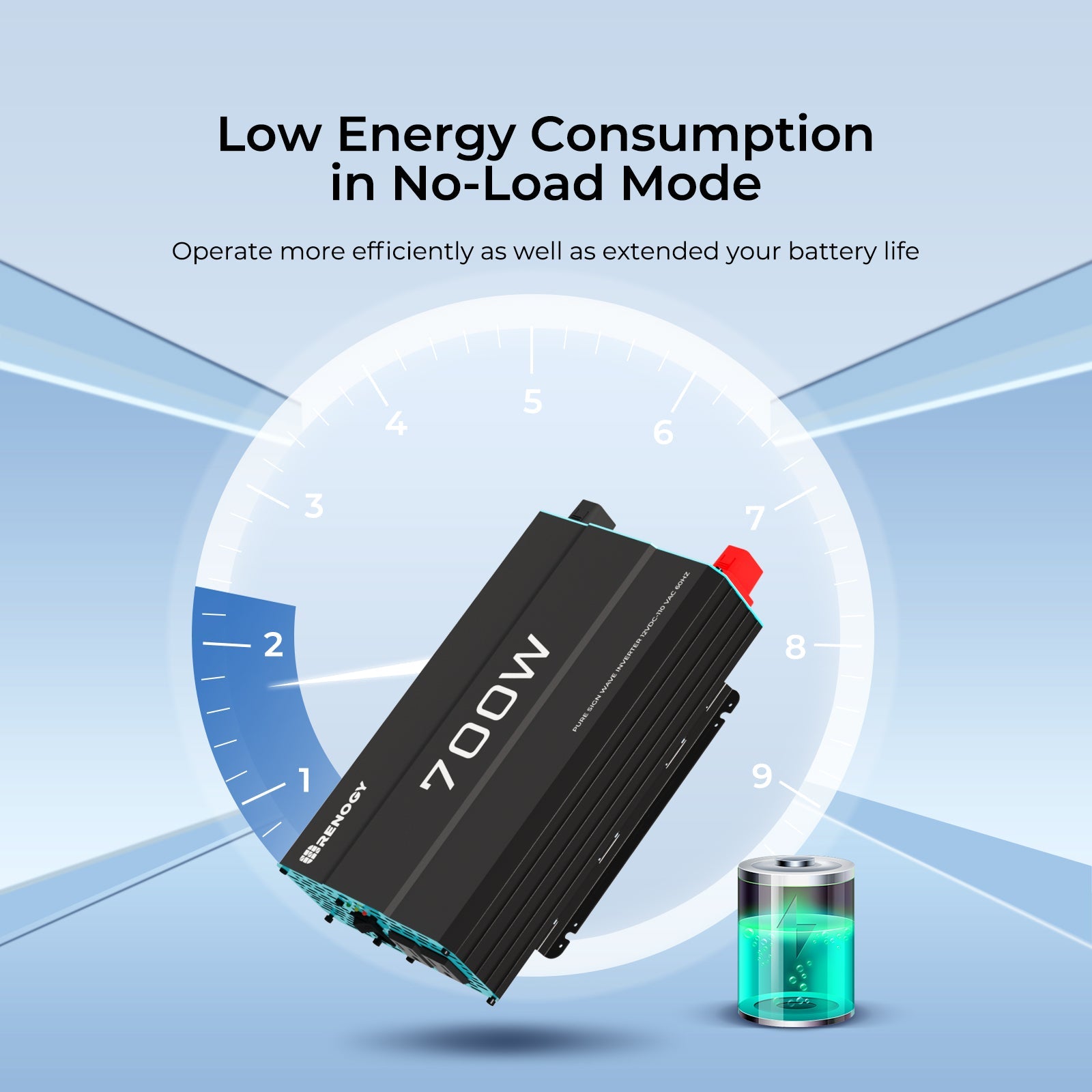 Renogy | 700W 12V Pure Sine Wave Inverter | RNG-INVT-700-12V-P2-US