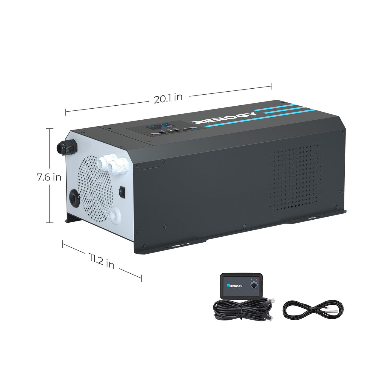 Renogy | 2000W 12V Pure Sine Wave Inverter Charger w/ LCD Display | R-INVT-PCL1-20111S-US