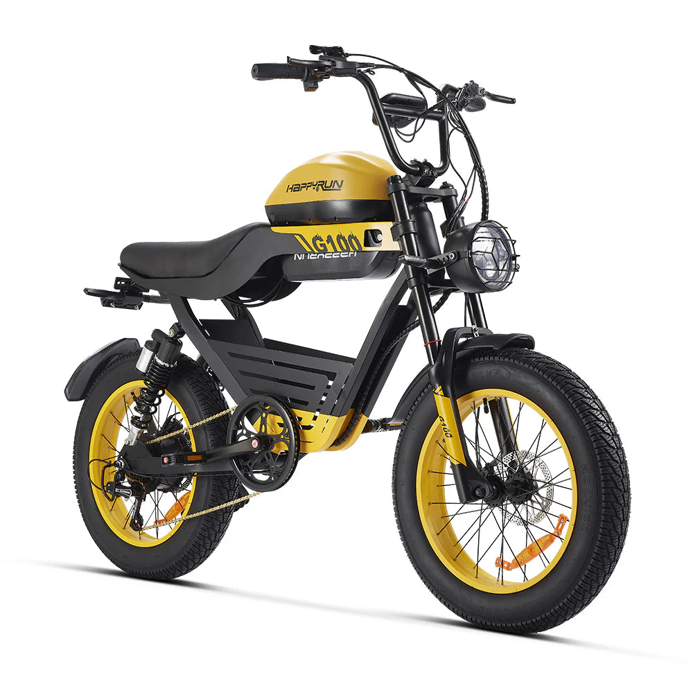 HappyRunSports G100 Electric Bike with 2000W Dual Battery Long Range