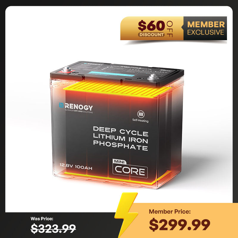 Renogy | Core Mini - 12.8V 100Ah Lithium Iron Phosphate Battery | RBT12100LFP-M-US