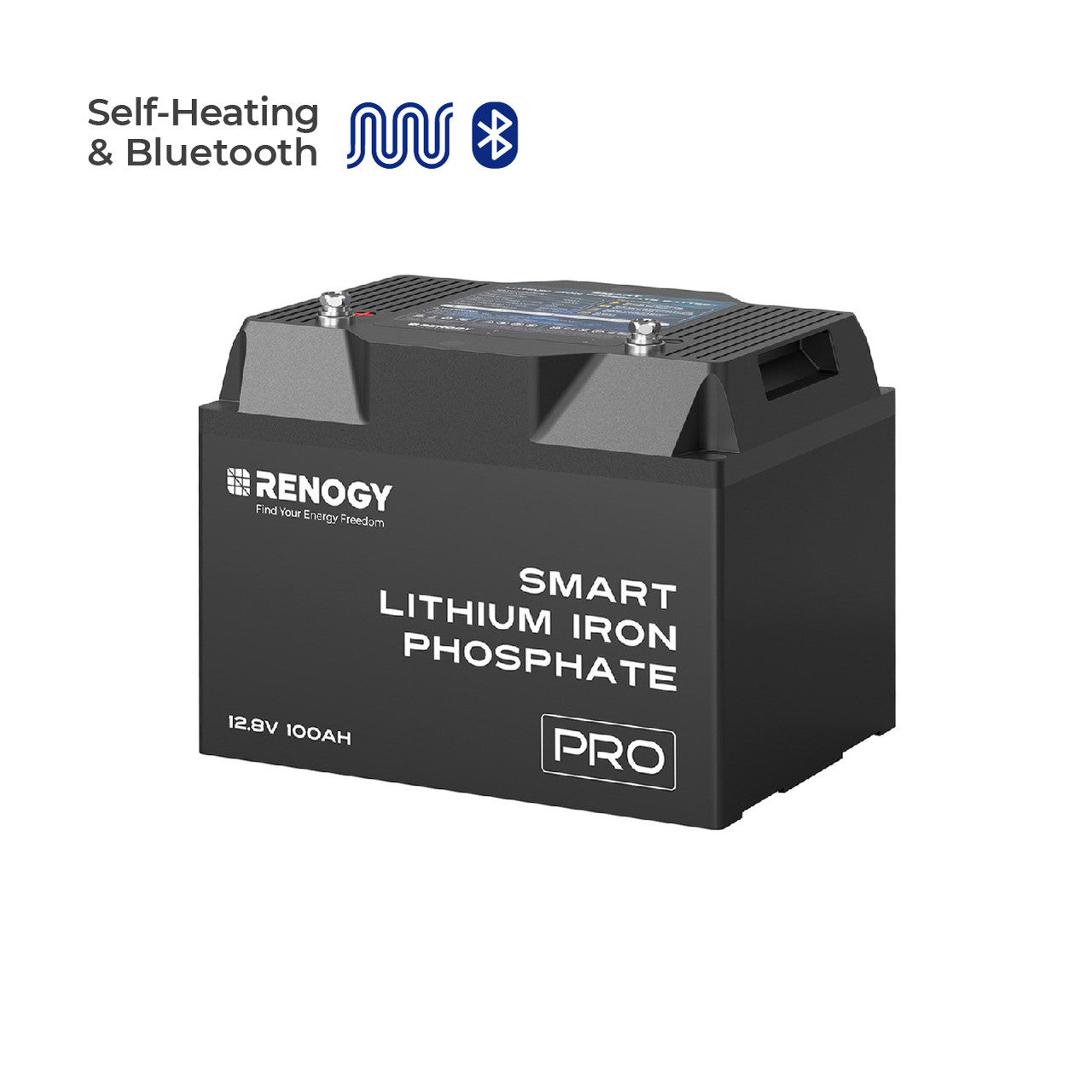 Renogy | Pro - 12V 100Ah Smart Lithium Iron Phosphate Battery w/Bluetooth & Self-heating Function | RBT12100LFP-BT-S-US