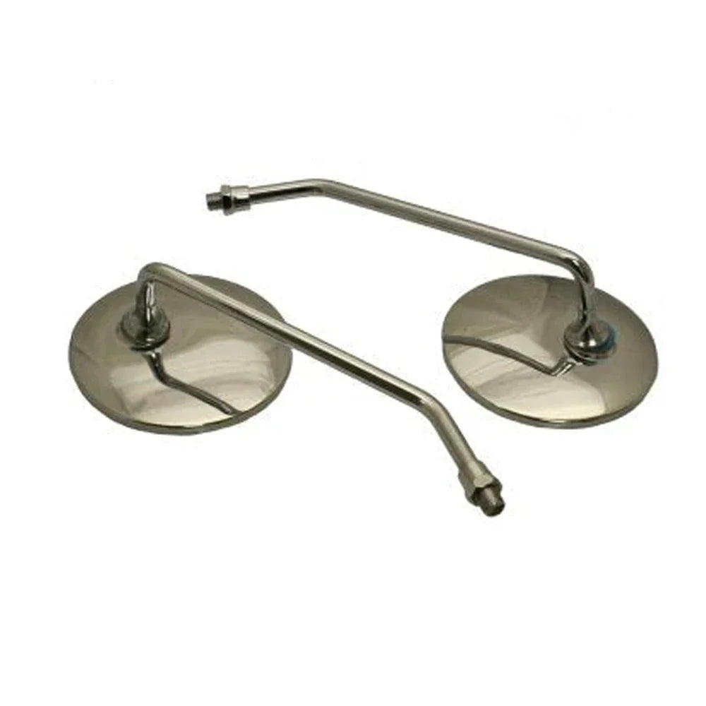 Scooter Round Chrome Mirror Set - 8mm or 10mm