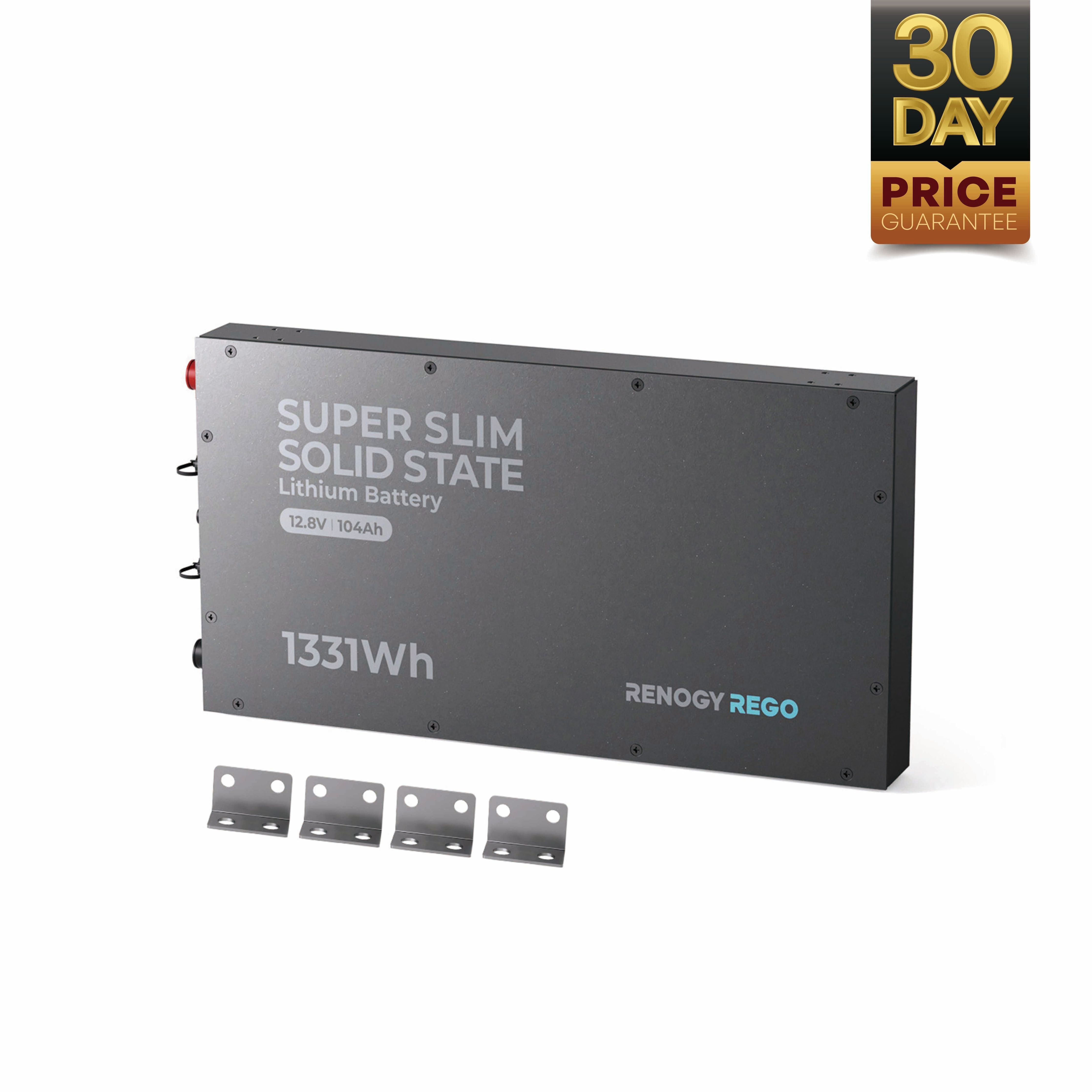 Renogy | REGO - 12V 104Ah Super Slim Solid State Lithium Iron Phosphate Battery | RBT12104LFP-SB-US