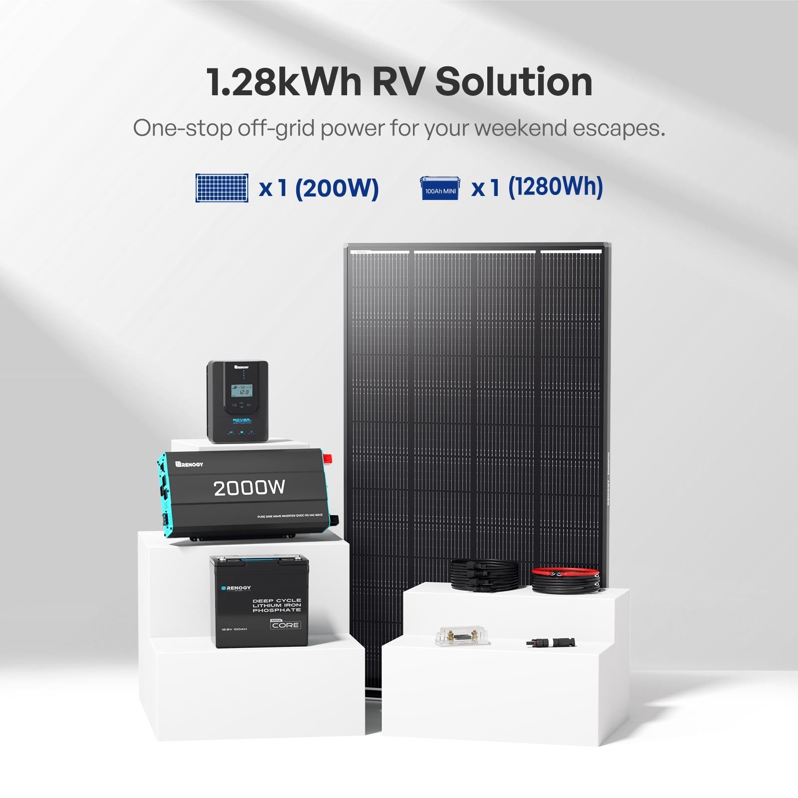 Renogy | ShadowFlux RV Solution (1.28kWh | 2.56kWh | 3.84kWh) | RKIT400ASR-D50-3840Wh-1230PU-US