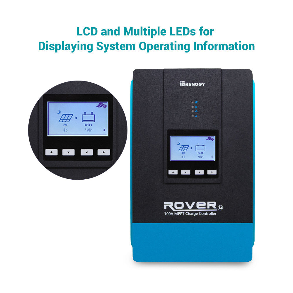 Renogy | Rover 100 Amp MPPT Solar Charge Controller & BT-1 & Renogy | ONE Core | RNG-CTRL-RVR100-BT-CORE-US