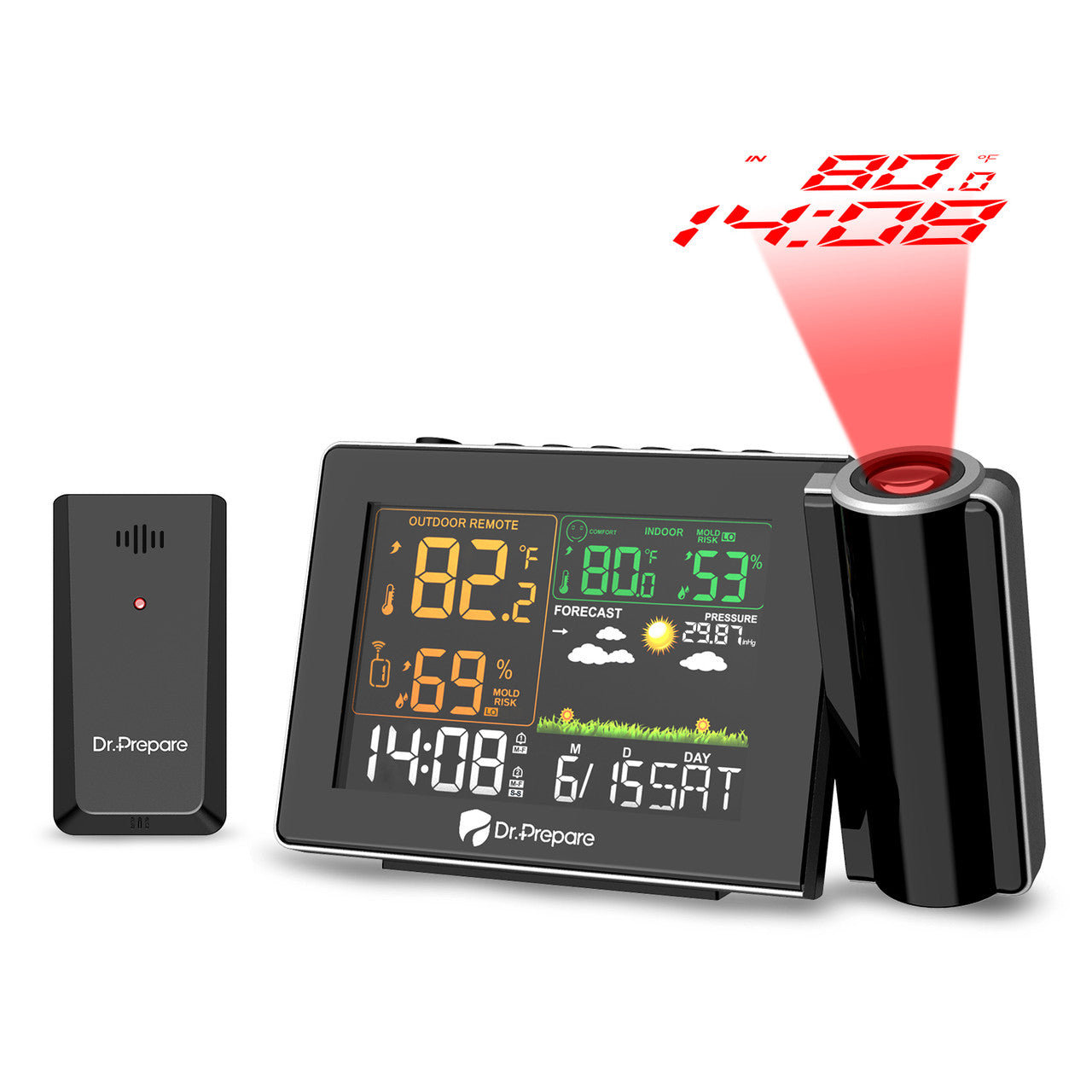 Renogy | Dr. Prepare Projection Alarm Clock 005 | DPWS-OUT005-US