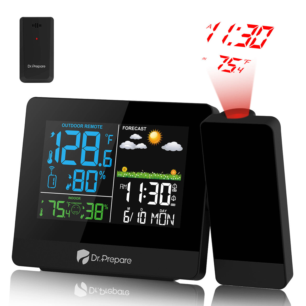 Renogy | Dr. Prepare Projection Alarm Clock 003 DPWS-OUT003-US | DPWS-OUT003-US