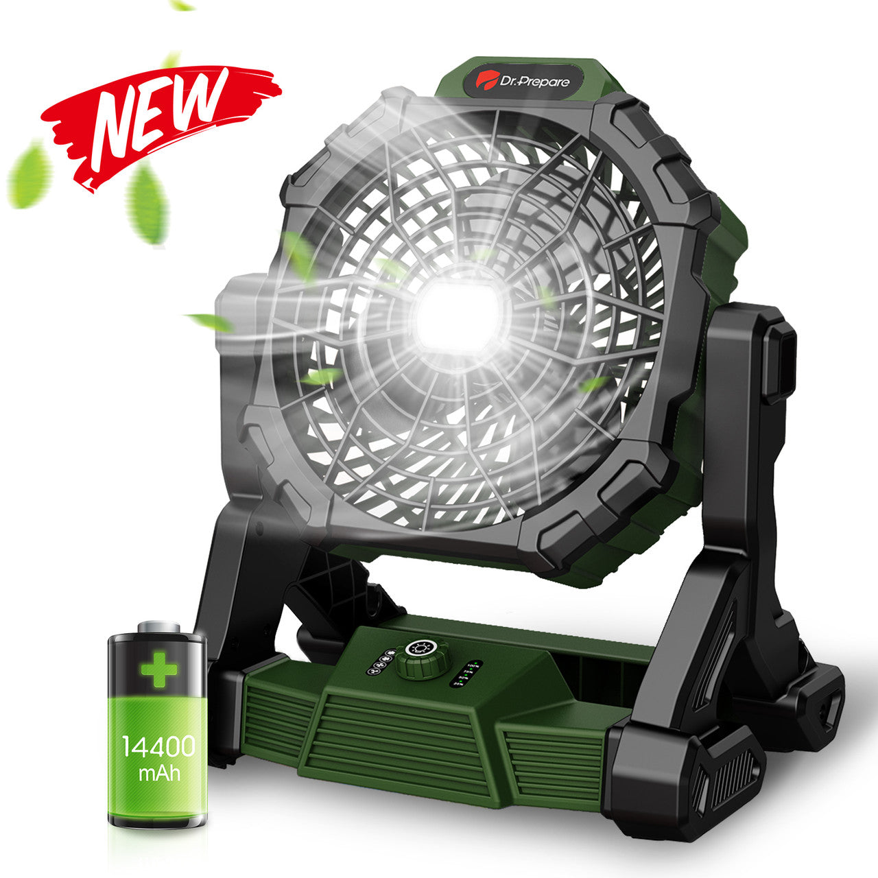 Renogy | Dr.Prepare X35 Portable Camping Fan with LED Light | DCF-1BK35-US