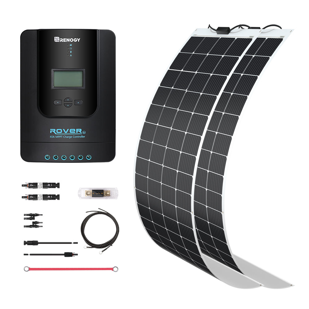 Renogy | Essential Off-Grid Solar Kit 400W 12V | Optional 1.2kWh LiFePO4 Battery | RNG-KIT-PREMIUM400D-RVR40