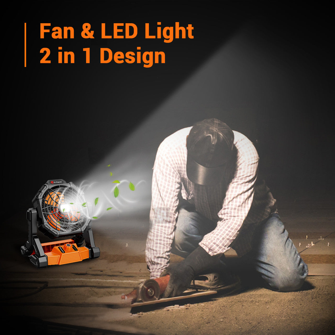 Renogy | Dr.Prepare X35 Portable Camping Fan with LED Light | DCF-1BK35-US