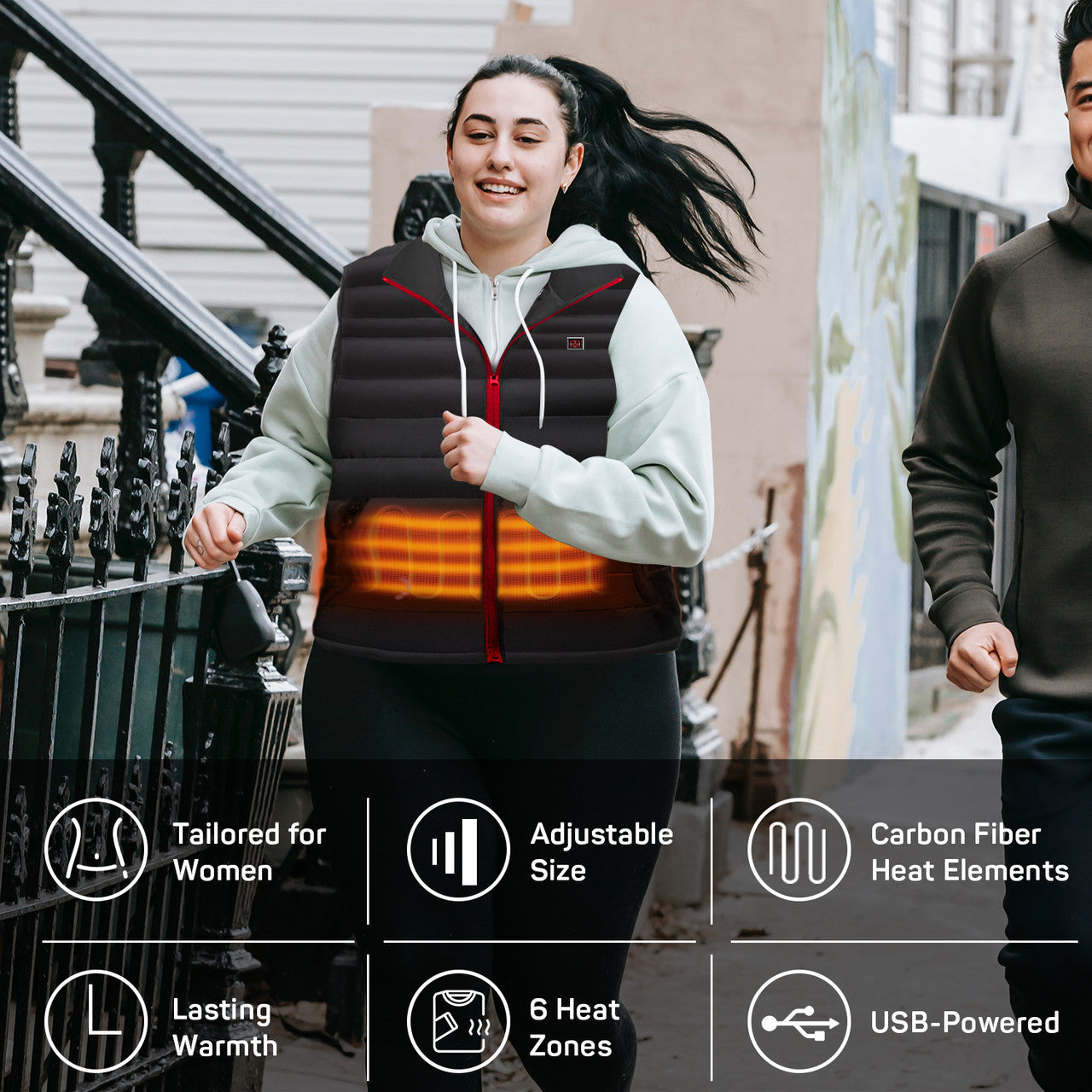 Renogy | Dr.Prepare Electric Unisex Heated Vest with Removable Hood | DP-0HV02-US