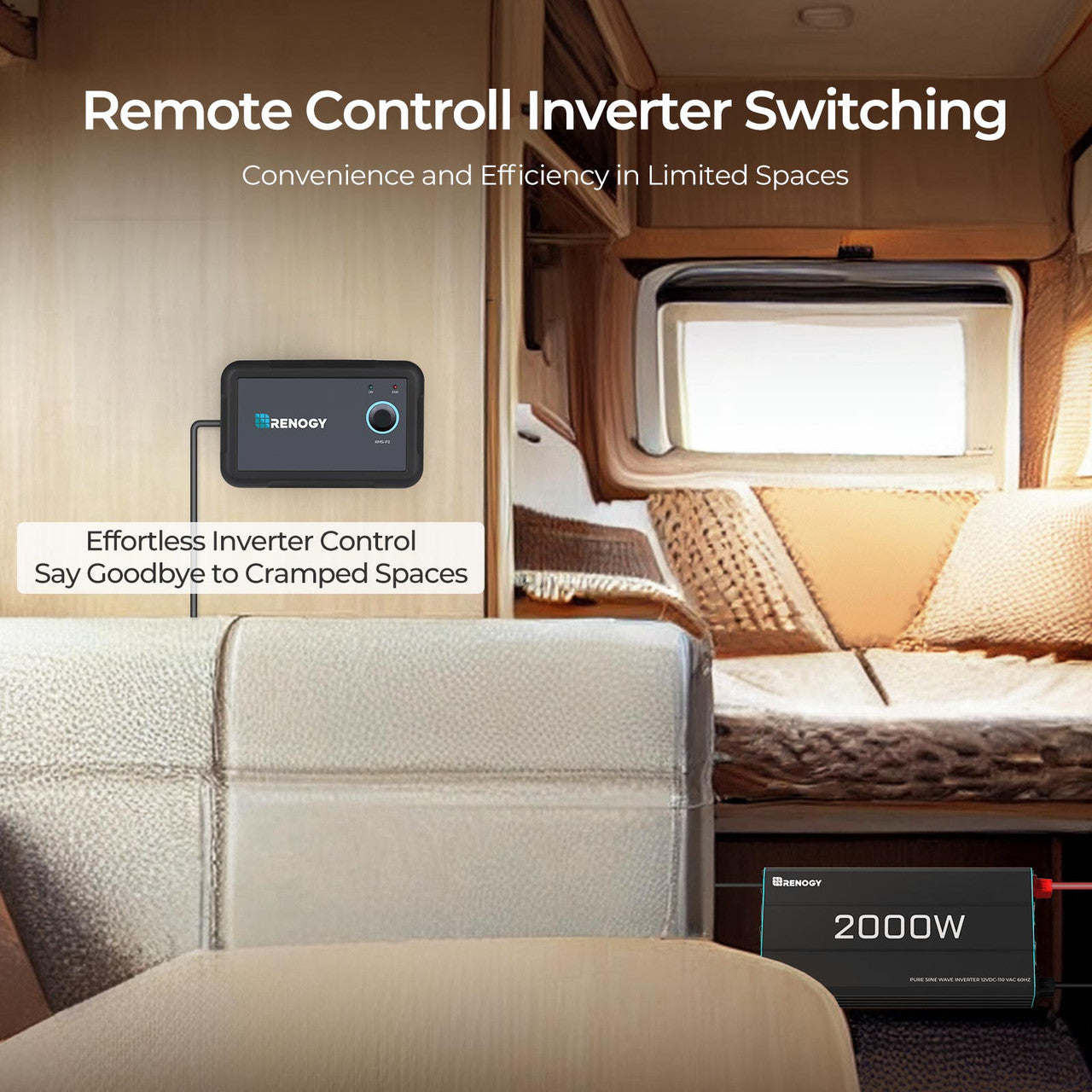 Renogy | 2000W 12V Pure Sine Wave Inverter | RNG-INVT-2000-12V-P2-US