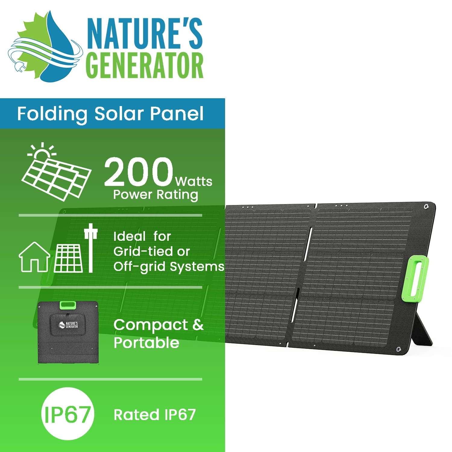 Nature's Generator 200W Folding Solar Panel